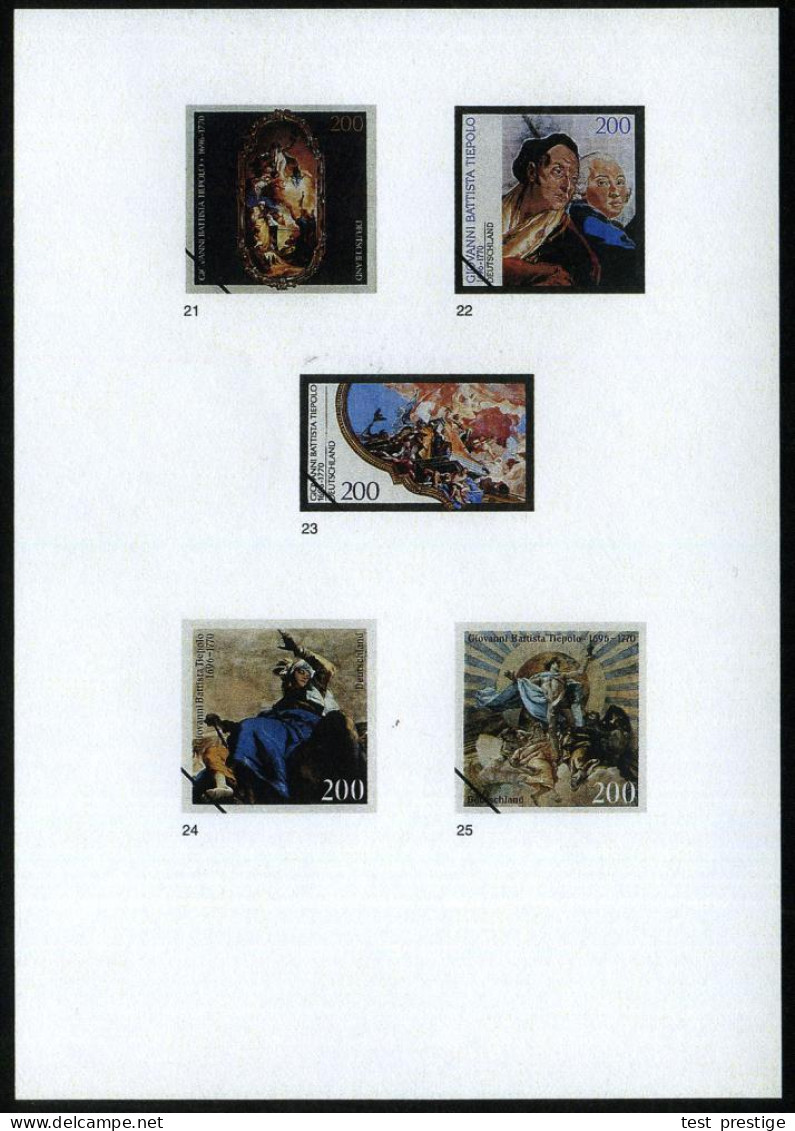 B.R.D. 1996 (Jan.) 200 Pf.  "300. Geburtstag G. B. Tiepolo", 25 Verschied. Color-Alternativ-Entwürfe D. Bundesdruckerei  - Andere & Zonder Classificatie