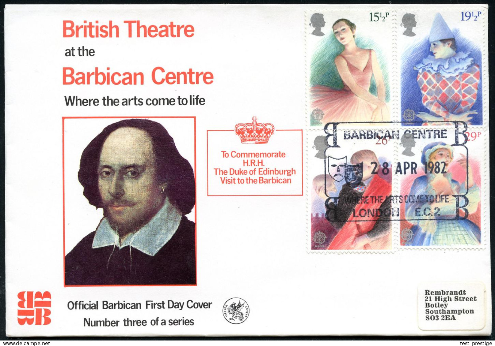 GROSSBRITANNIEN 1972/82 4 Verschiedene SSt. Bzw. MWSt Von London Bzw. Stratford Upon Avon Zum Thema Shakespeare , 4 Bele - Writers