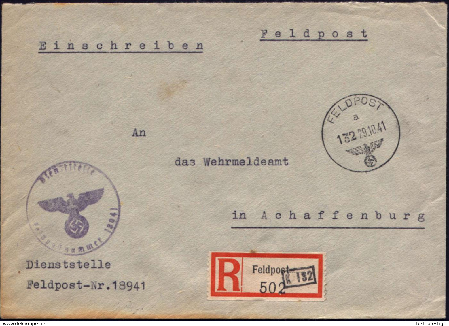 DEUTSCHES REICH /  FINNLAND 1941 (29.10.) 1K: FELDPOST/a/132 = Feldpostamt Nr. 537, Seit Mai 1941 Rovaniemi, Polarkreis- - Arctische Expedities