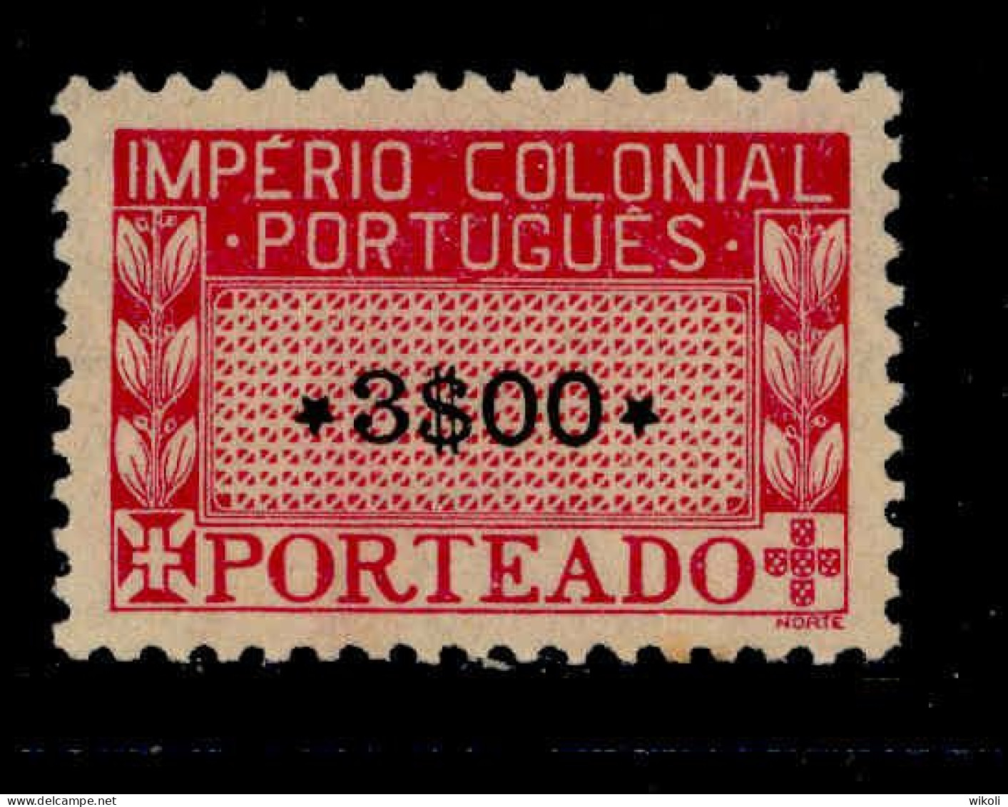 ! ! Portuguese Africa - 1945 Postage Due 3$00 - Af. P08 - No Gum - Portuguese Africa