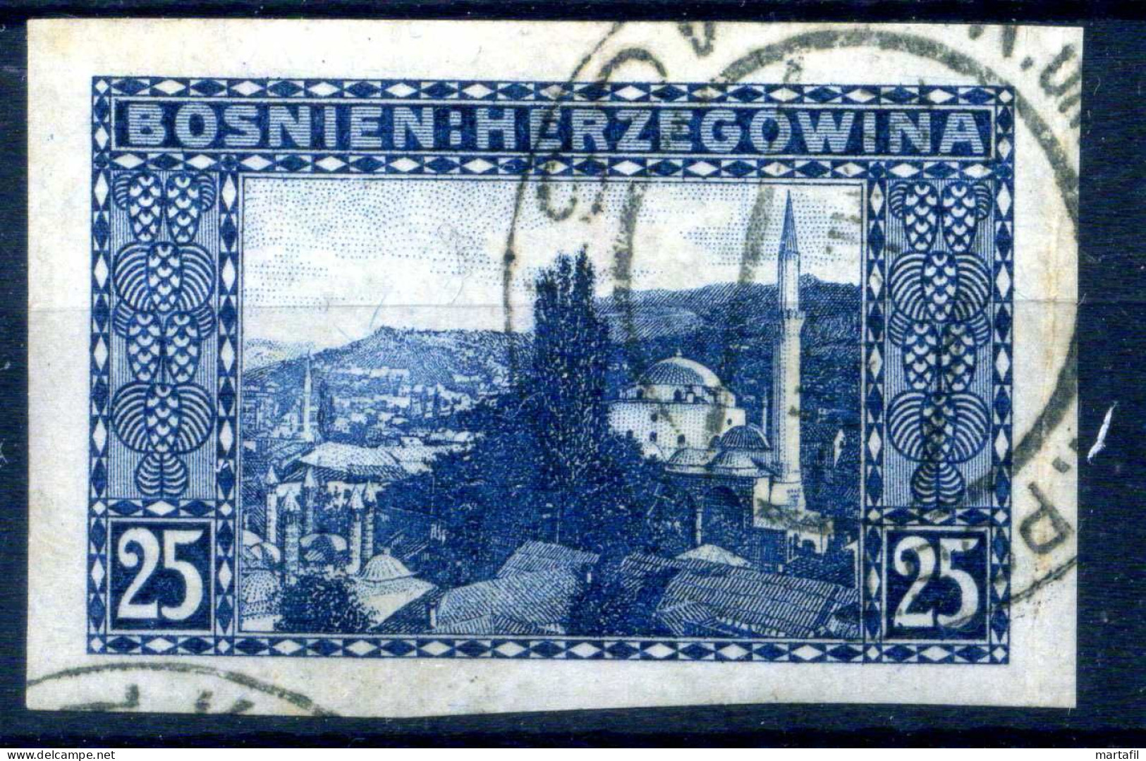 1910 AUSTRIA Levante Bosnia-Erzegovina Posta Militare N.36 USATO Non Dentellato Imperf. - Oriente Austriaco