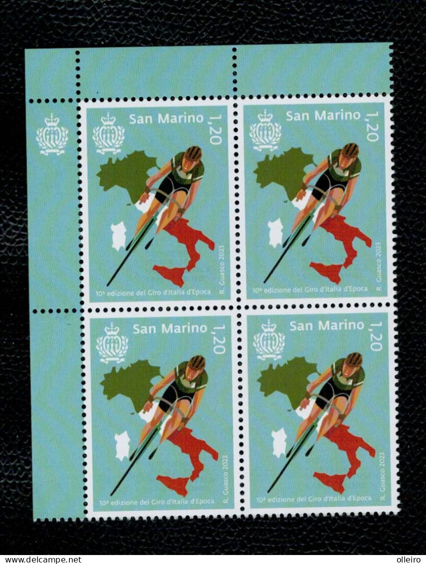 San Marino 2023 - 10a Edizione Del Giro D'Italia D'Epoca 1v In Quartina Complete Set ** MNH - Ungebraucht