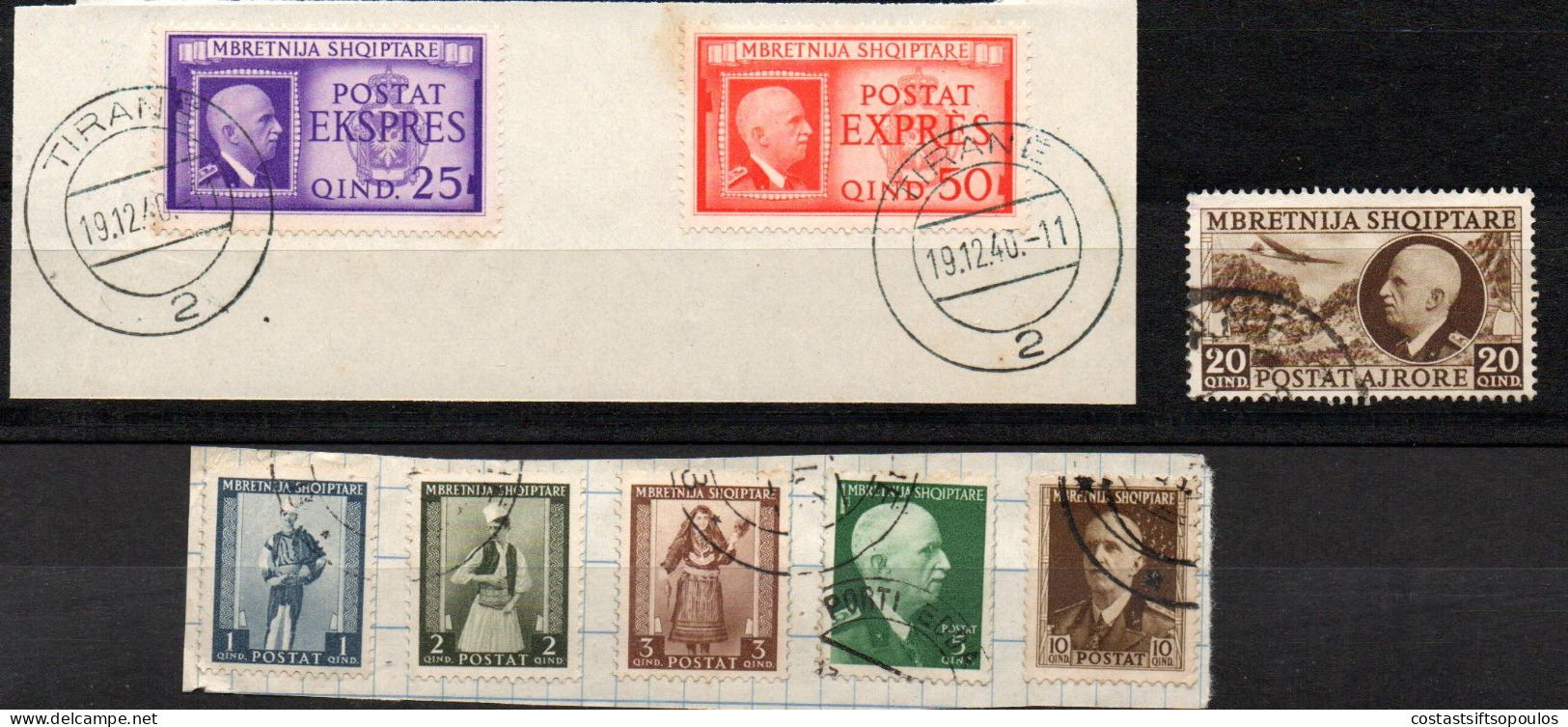 1770. ALBANIA1939-1940 5 SETS LOT.SASS.16-29(24 DAMAGED)AIR 1-3,4,5-11.SPECIAL DELIVERY 1-2 - Albania