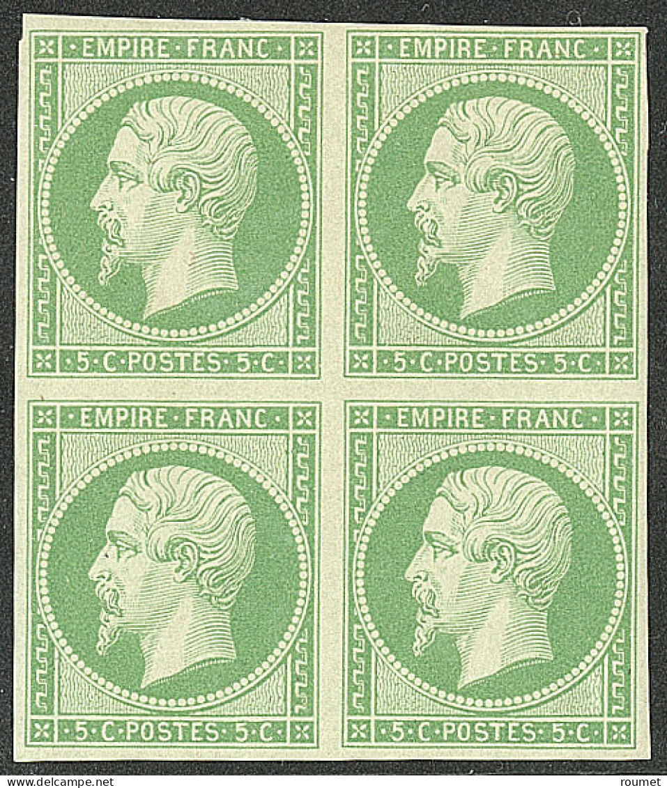 ** No 12a, Bloc De Quatre (deux Ex *), Très Frais. - TB. - R - 1853-1860 Napoléon III