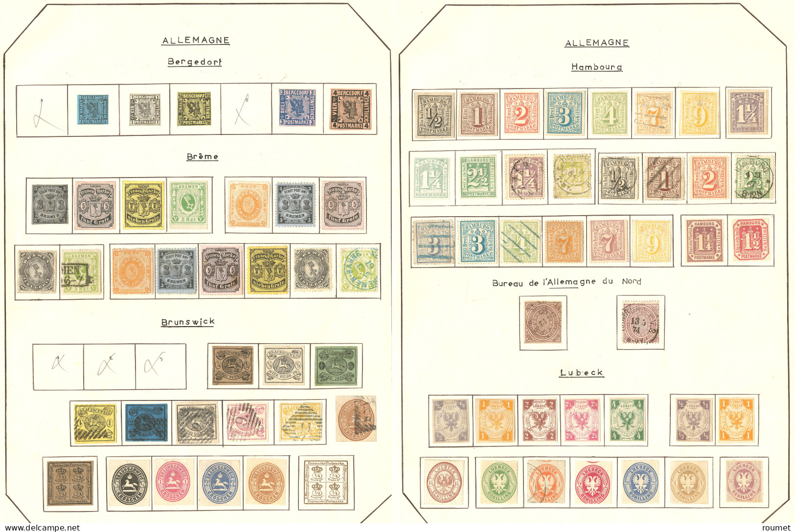 Collection D'anciens Etats. 1850-1874, De Bergedorf à Wurtemberg, Des Valeurs Moyennes, Des Ex * Ou (*). - TB, B Ou Pd - Other & Unclassified