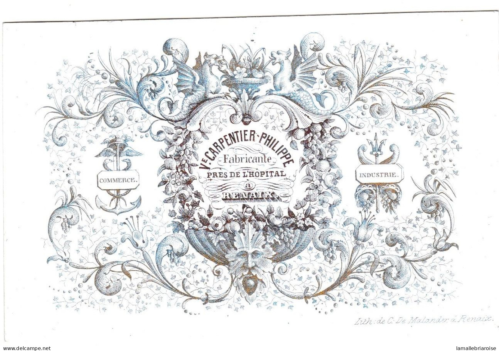 Belgique "Carte Porcelaine" Porseleinkaart, Carpentier-Philippe, Fabricante, Renaix Ronse, Dim:109x 70mm - Cartes Porcelaine