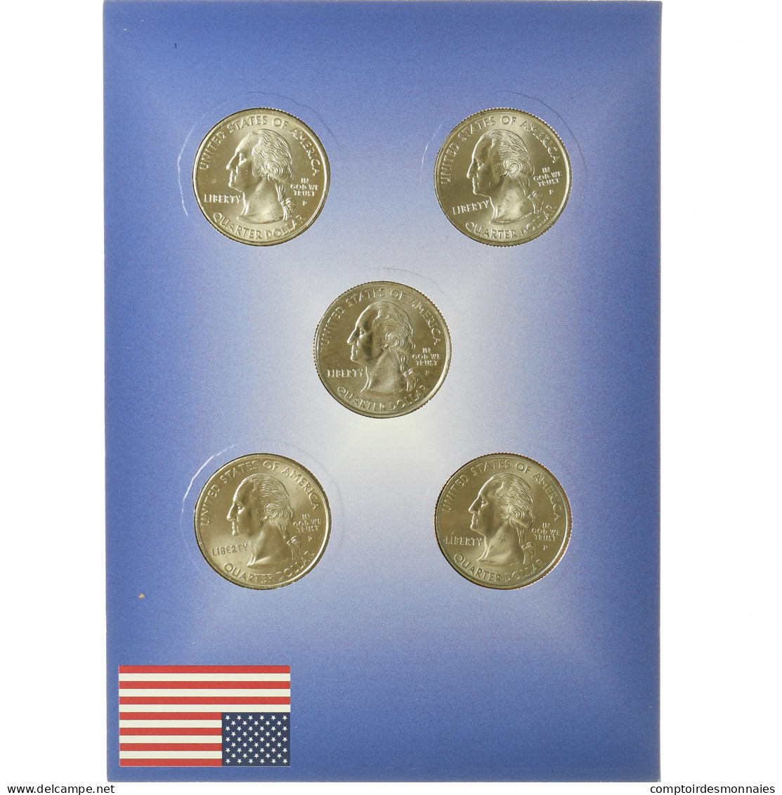 France, Quarters Set, 2002, Philadelphie, SPL, Cupronickel Plaqué Cuivre - Lotti