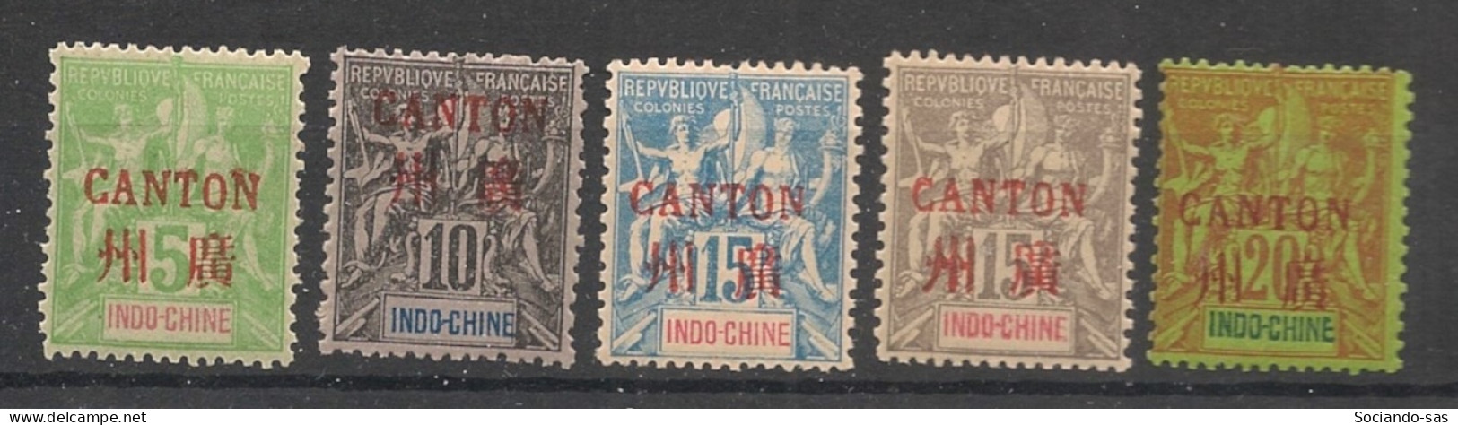 CANTON - 1901 - N°YT. 5 à 9 - Type Groupe 5c à 20c - Neuf Luxe ** / MNH / Postfrisch - Unused Stamps