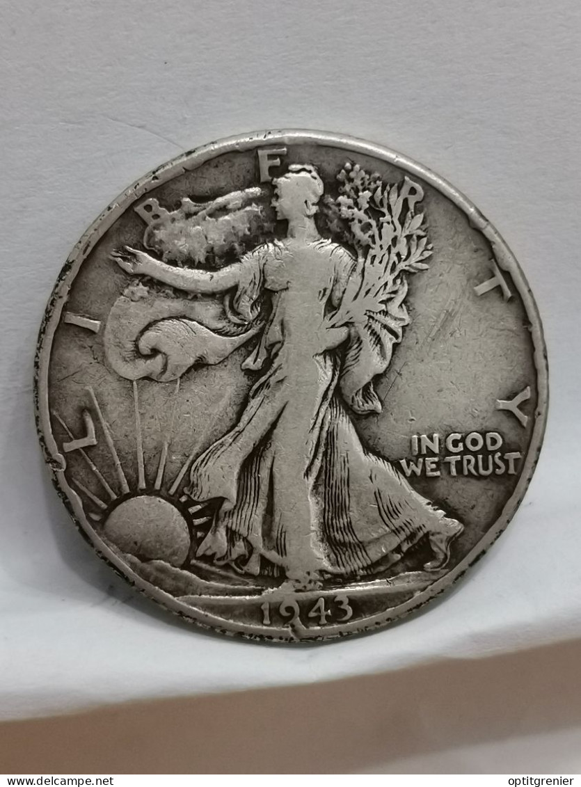 HALF DOLLAR ARGENT 1943 PHILADELPHIE 1/2 DOLLAR LIBERTY WALKING USA / SILVER - 1916-1947: Liberty Walking