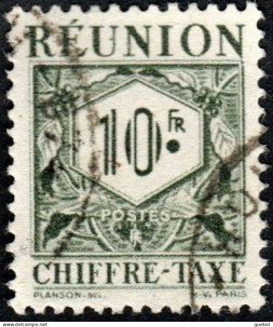 Réunion Obl. N° Taxe 34 - Le 10f  Olive - Postage Due