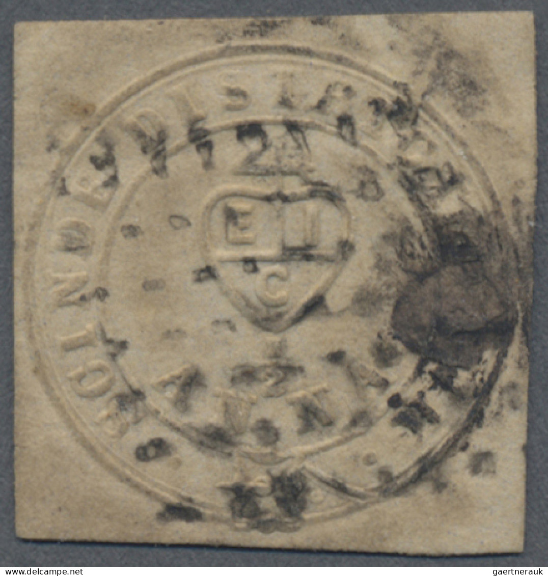 India: 1852 Scinde Dawk ½a. White, Used And Cancelled By Diamond Of Dots, Cut Sq - 1852 Sind Province