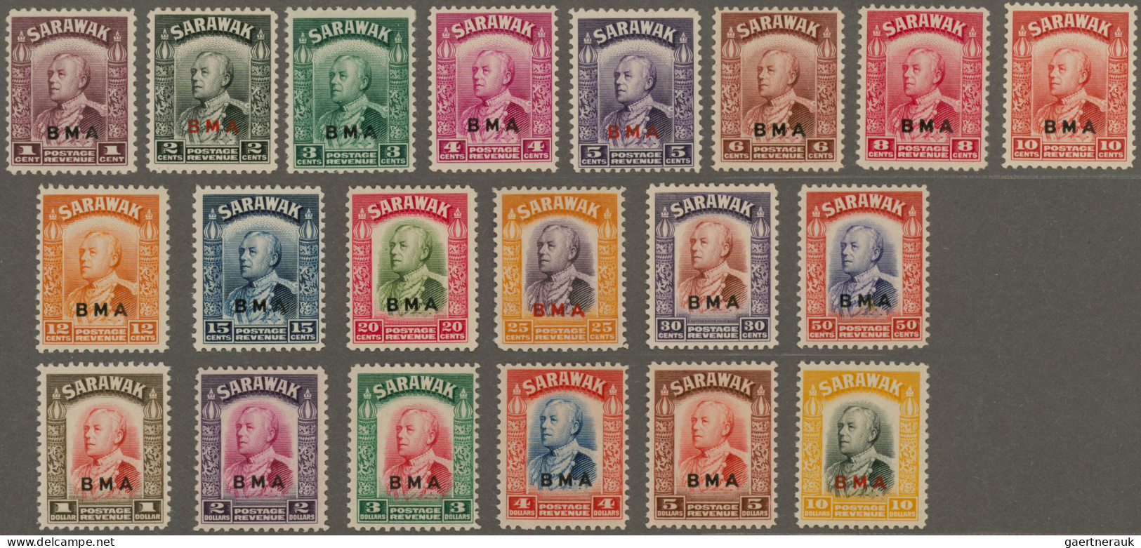 Malayan States - Sarawak: 1945/1947: Sarawak Definitives Overprinted BMA (1945, - Other