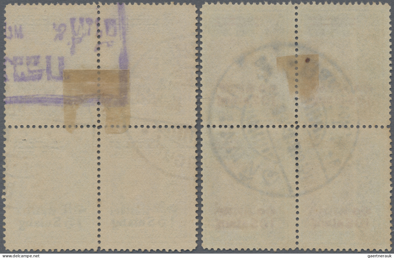 Thailand: 1914-15 Provisionals Complete Set Of Four Values Each In Block Of Four - Thailand