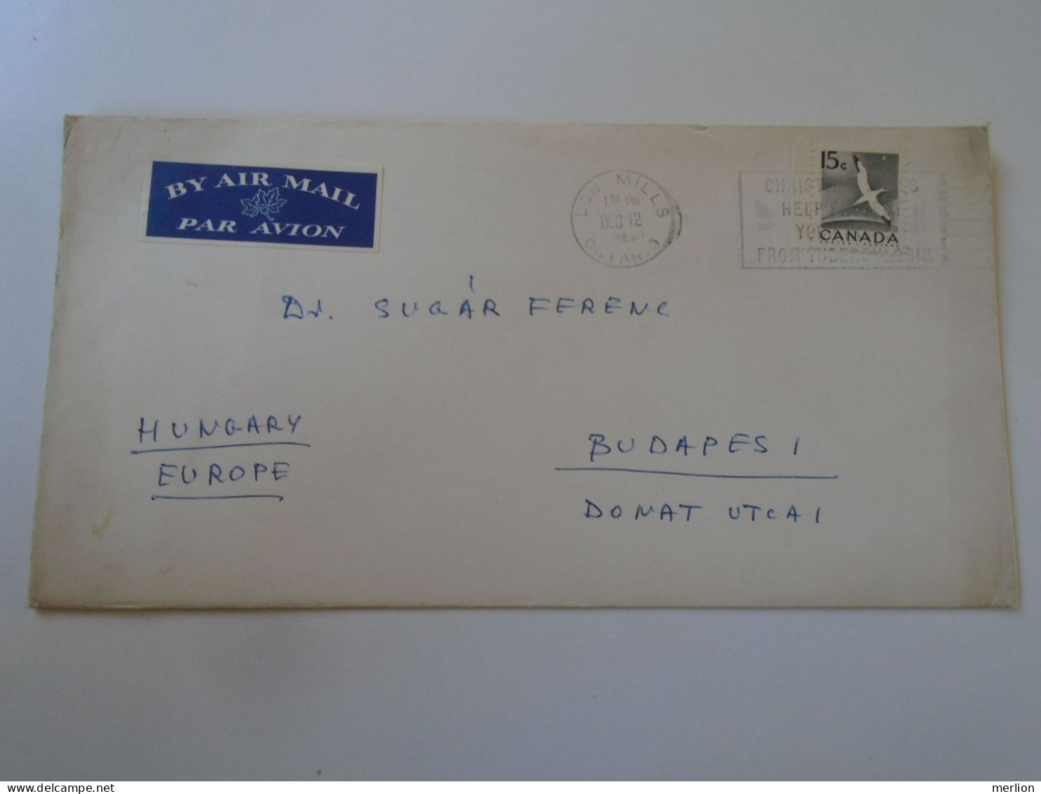 D198164   Canada  Airmail Cover  1960's  Don Mills  Ontario    Sent To Hungary - Lettres & Documents