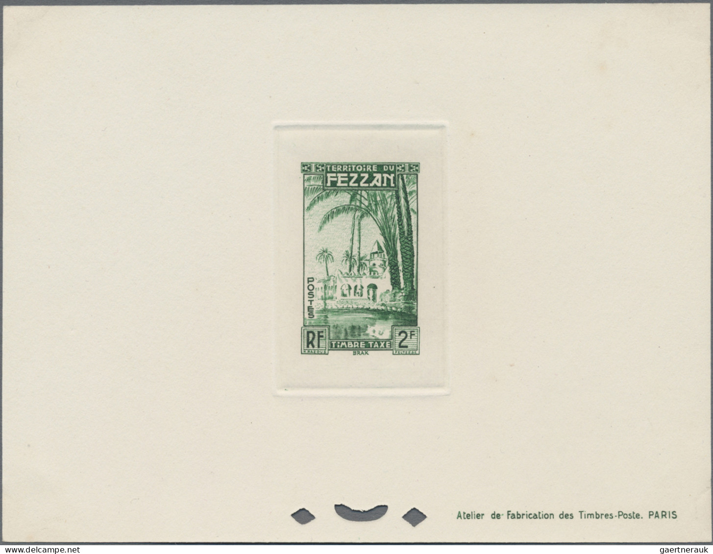 Fezzan - postage dues: 1950, 1 Fr - 20 Fr, postage dues, 6 values as single "épr