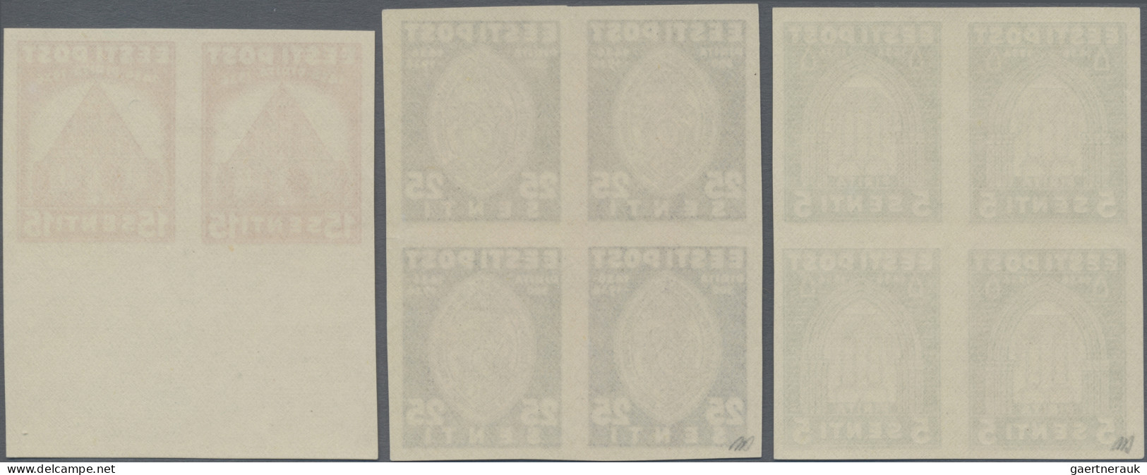 Estonia: 1936, Pirita Monastry, 5s. And 25s., Two Imperforate Proof Blocks Of Fo - Estonia