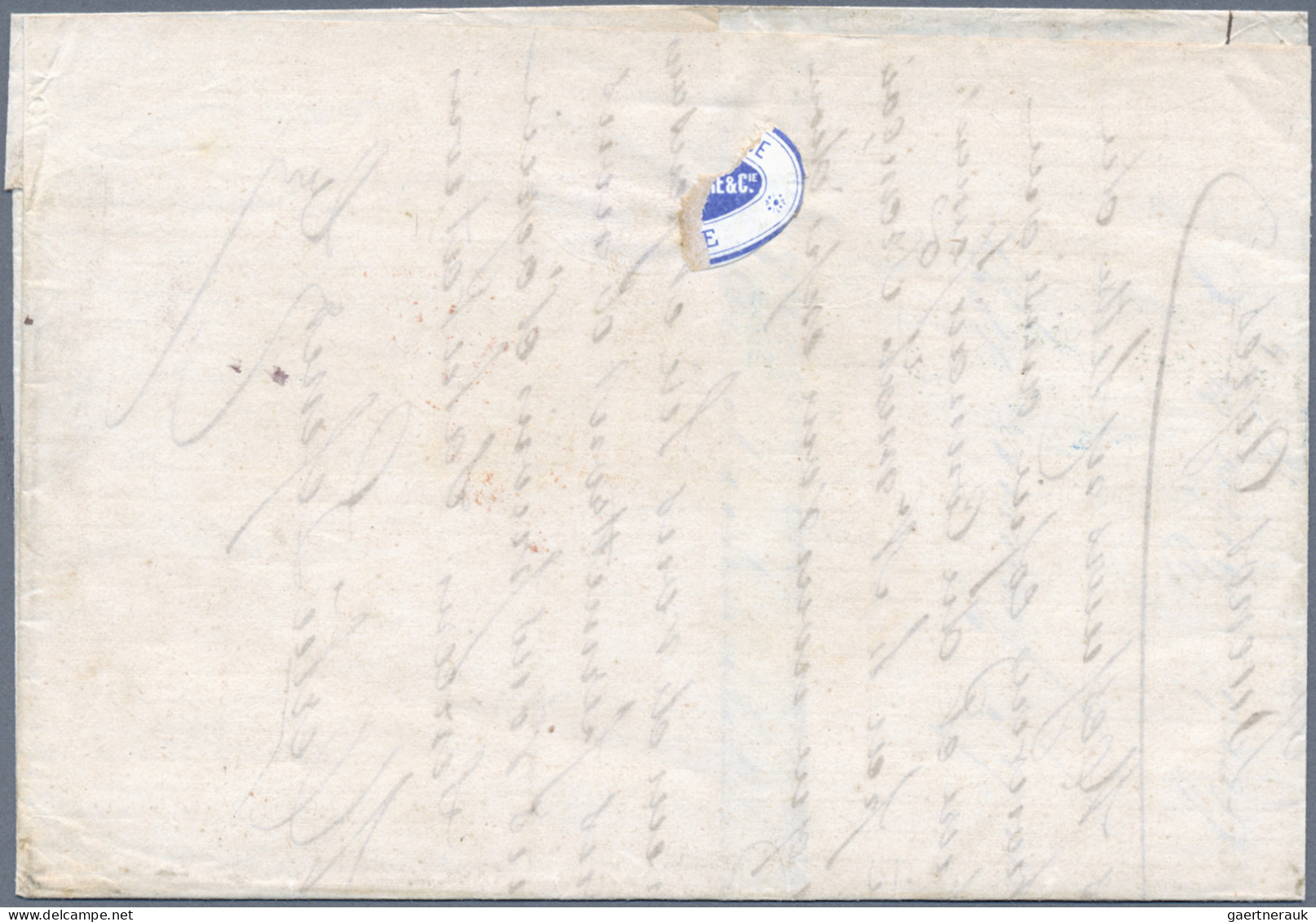 France: 1870, Laure 40c. Orange, Horizontal Strip Of Four On Lettersheet From "L - Covers & Documents