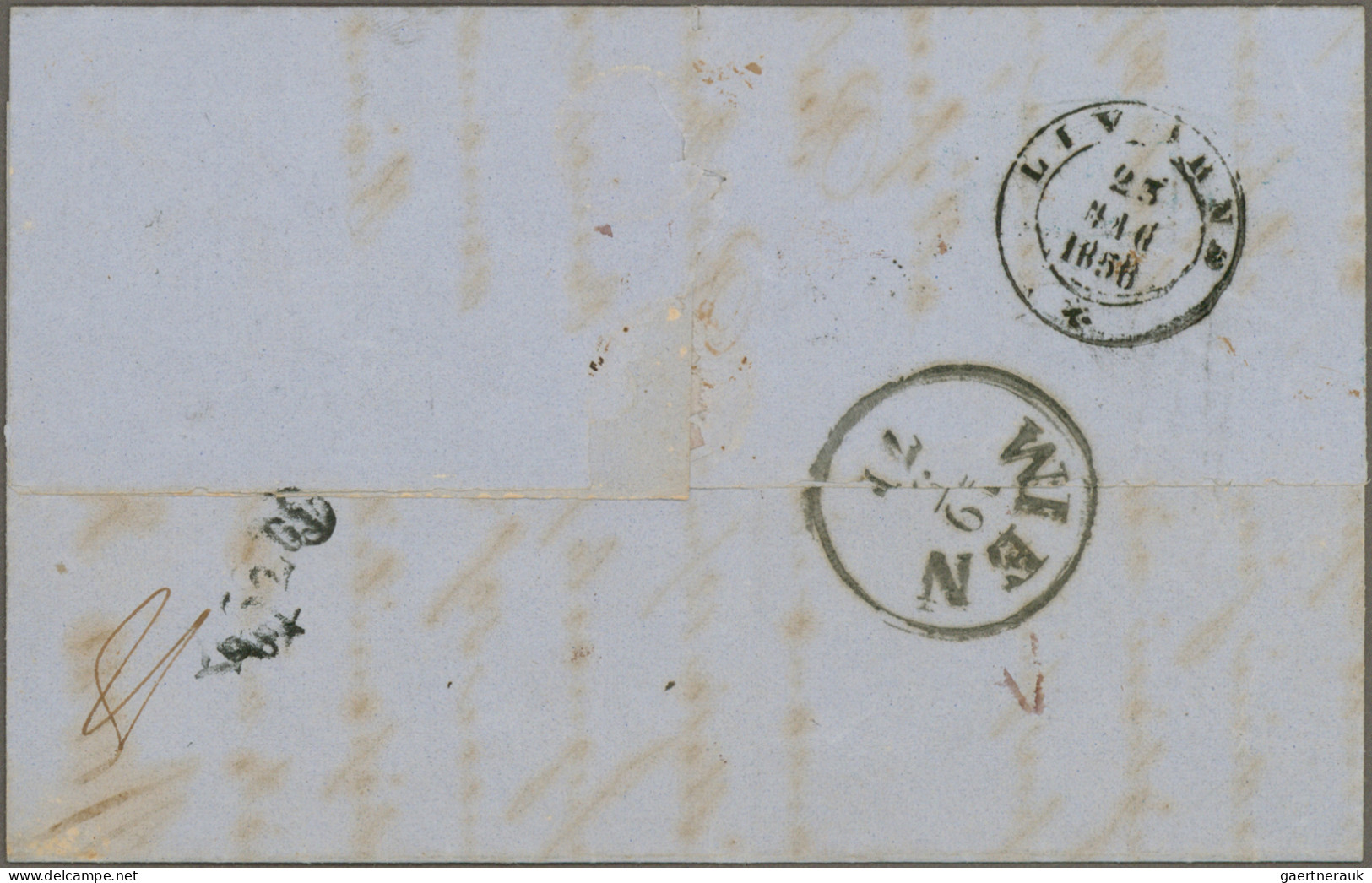 Italy -  Pre Adhesives  / Stampless Covers: 1858/1861, Two Unfranked Folded Lett - 1. ...-1850 Prephilately