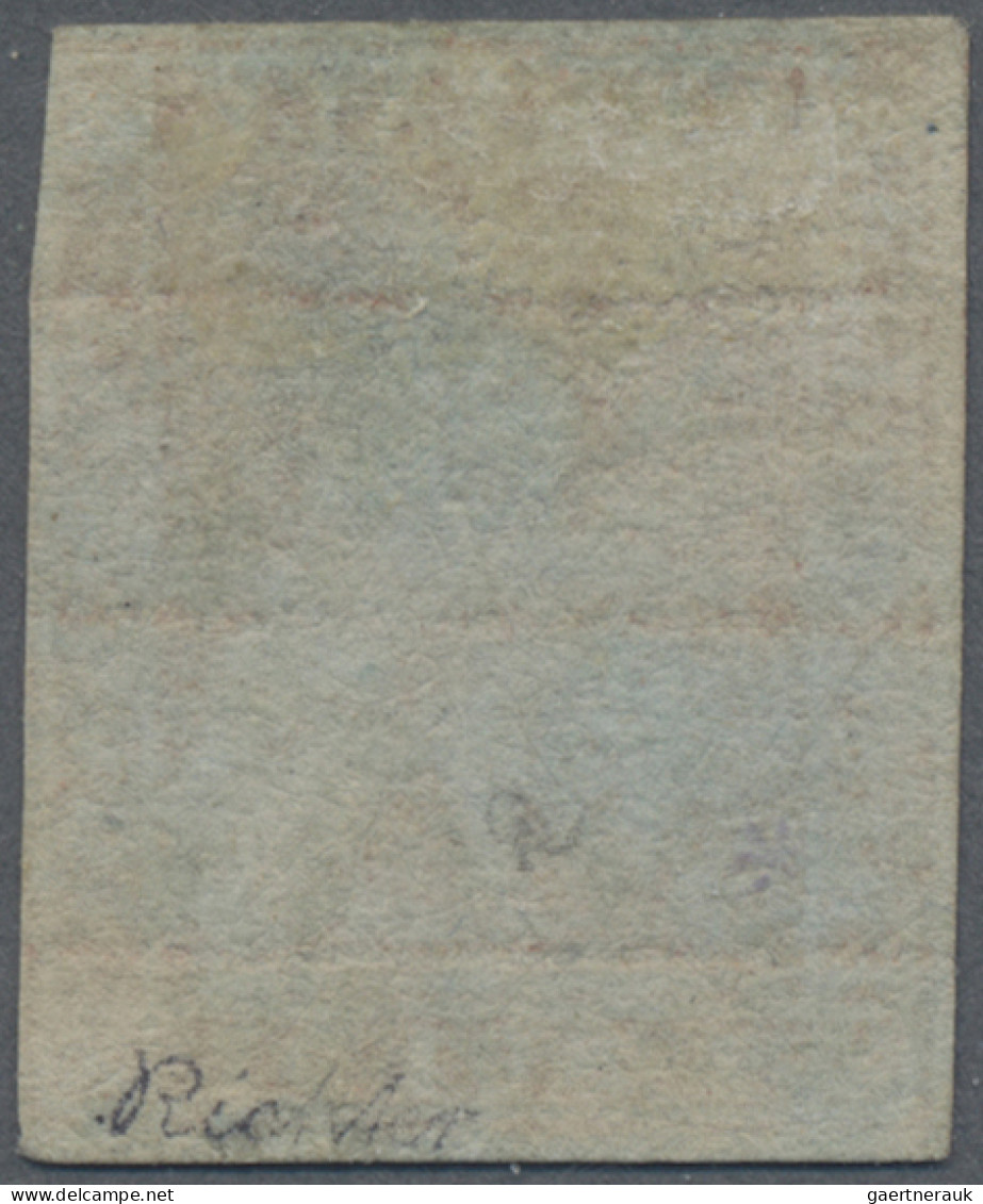 Italian States - Tuskany: 1851, 2 S Brick-red On Blued Paper, Good Margins At Th - Tuscany