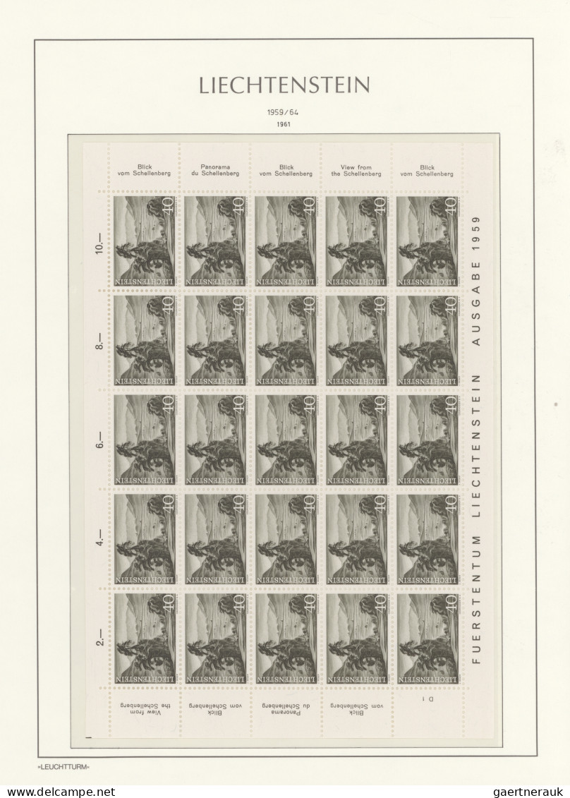 Liechtenstein: 1959/1964, Freimarken Ländliche Motive, 14 verschiedene Werte in