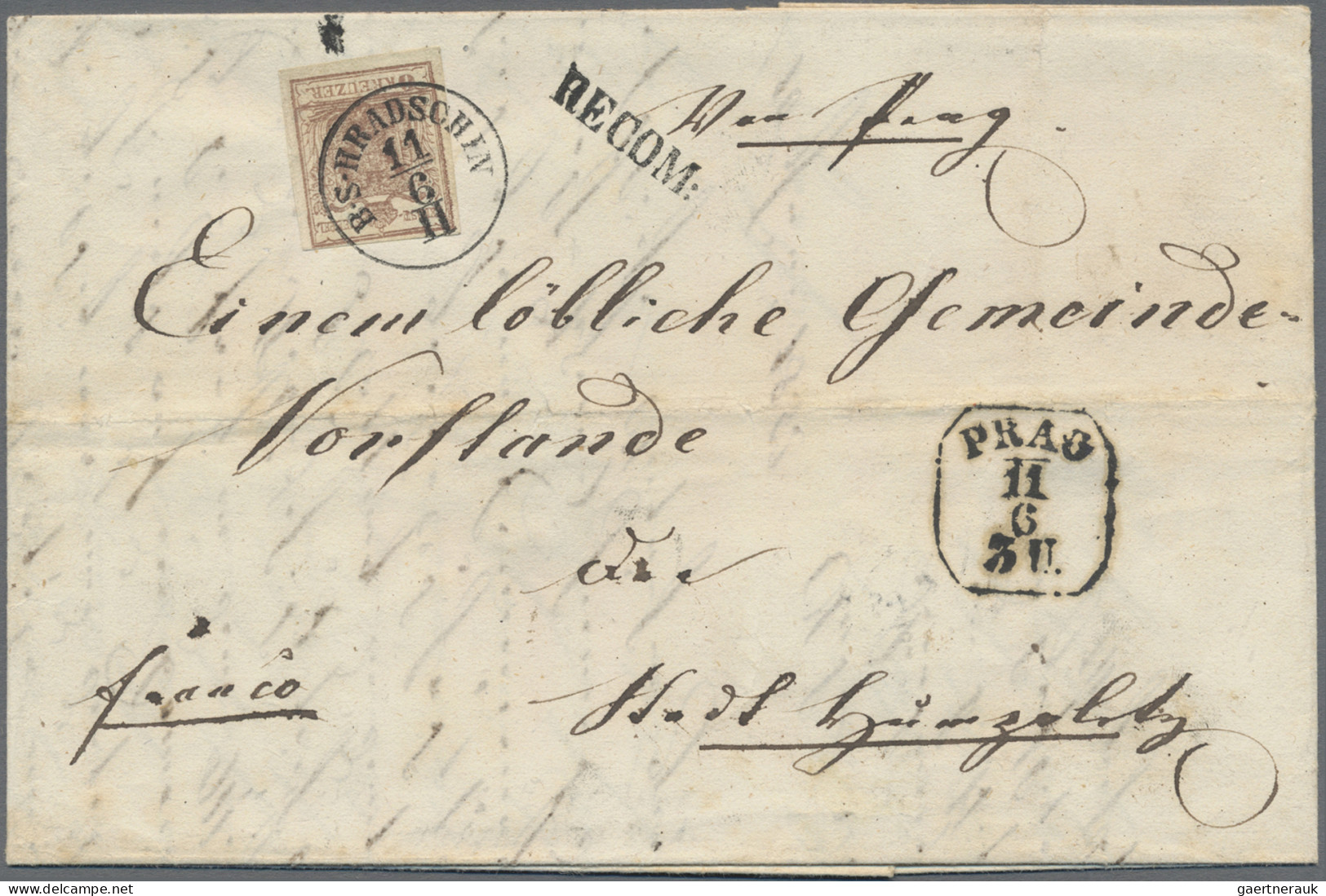 Österreich: 1850, 6 Kr. Braun, Handpapier, Type Ib, Zwei Exemplare, Je Frisch Bz - Covers & Documents