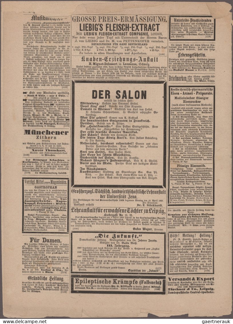 Österreich - Zeitungsstempelmarken: 1858, 1 Kr. Blau, Type IIb, Platte 2, Voll- - Newspapers