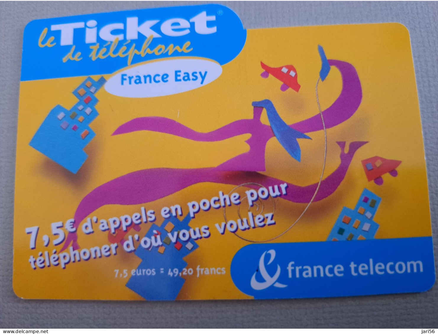 FRANCE/FRANKRIJK   TICKET 7,5 €   PREPAID  USED    ** 15312** - Nachladekarten (Handy/SIM)