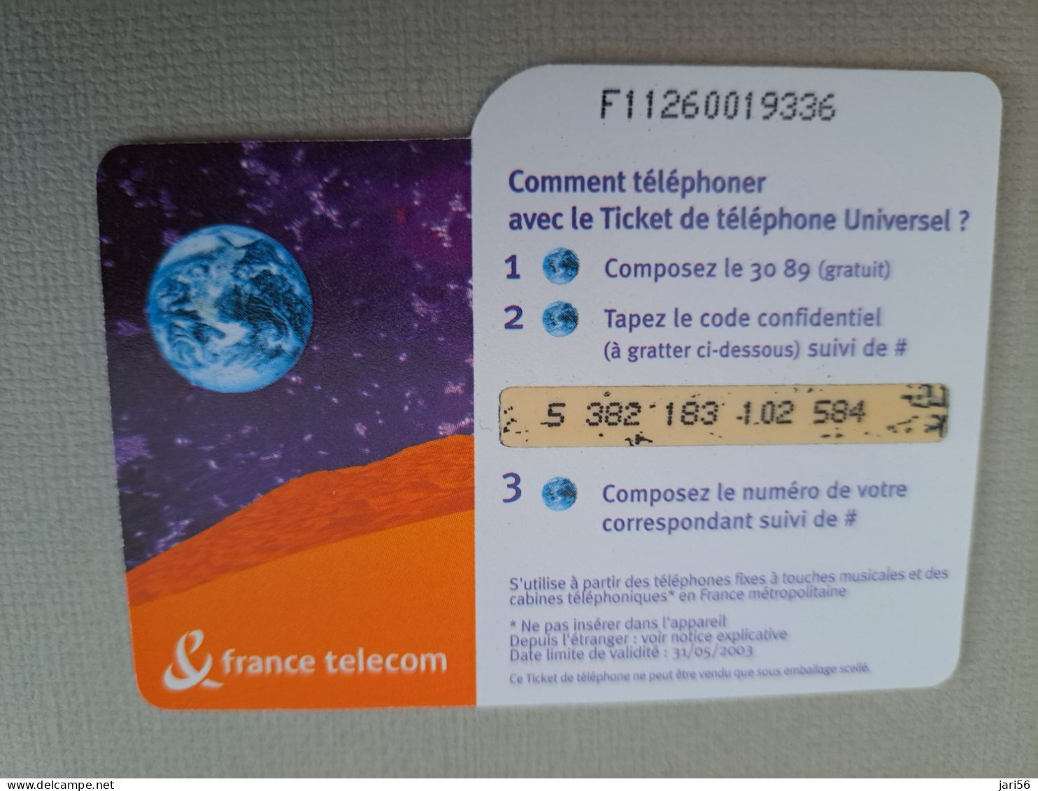FRANCE/FRANKRIJK   TICKET 100 FRANC/ UNIVERSAL    PREPAID  USED    ** 15313** - Mobicartes (GSM/SIM)