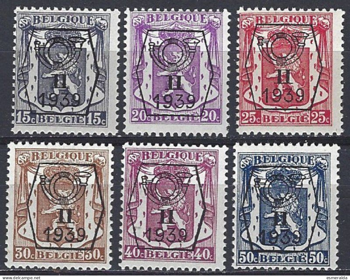 (BL27)   PRE 411/16 (pre 416 Verso Ligne Vertical Sur Gomme D'origine!), 6 Valeurs ** - Typo Precancels 1936-51 (Small Seal Of The State)