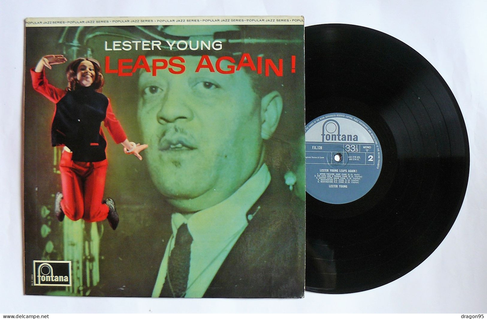 LP Lester YOUNG : Leaps Again ! - Fontana FJL 128 - U.K. - 1966 - Jazz