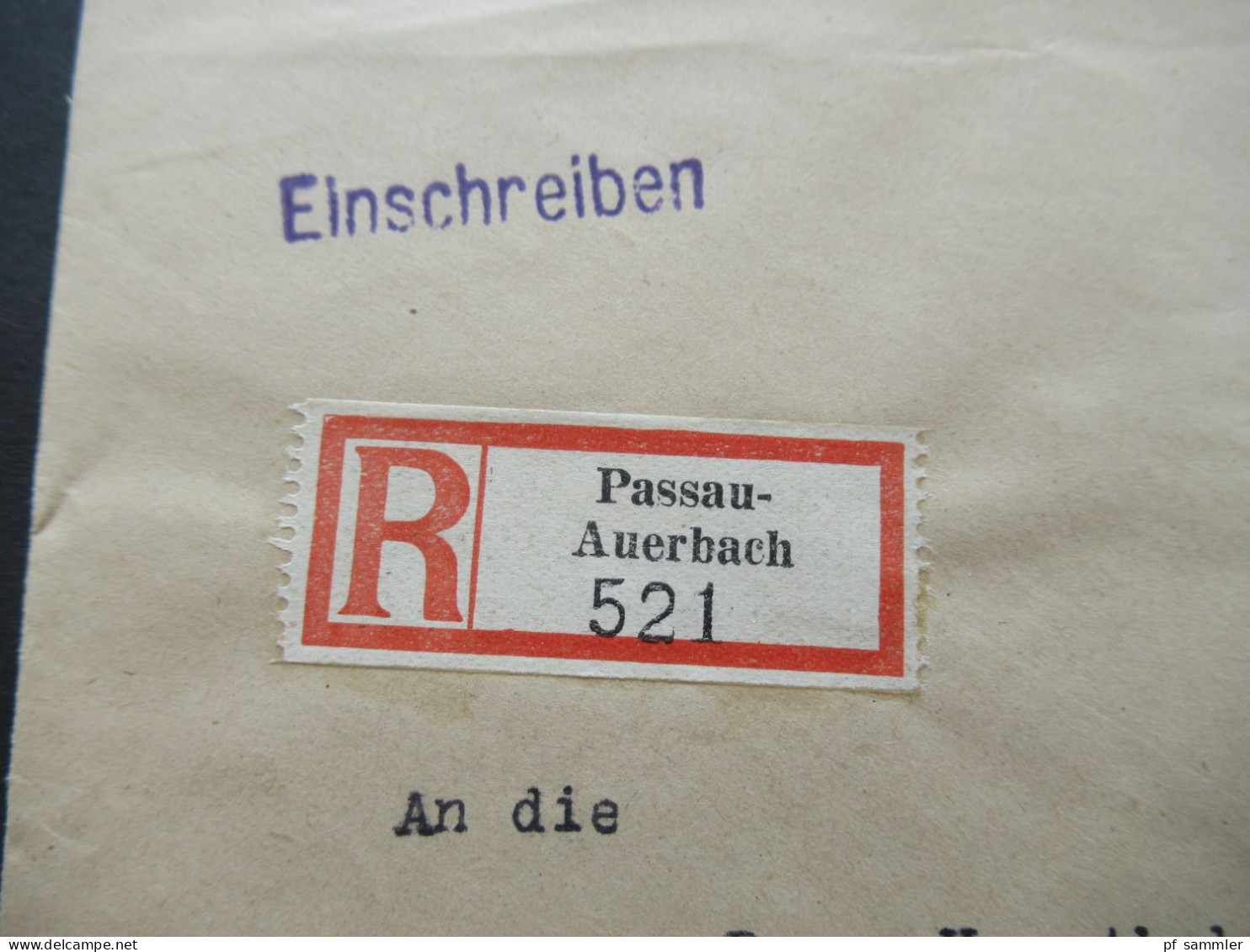 Bizone Am Post 2.11.1945 Nr.4 (2) MeF Entwertet Mit Stempel L1 Bezahlt Einschreiben Passau Auerbach - Aschaffenburg - Briefe U. Dokumente