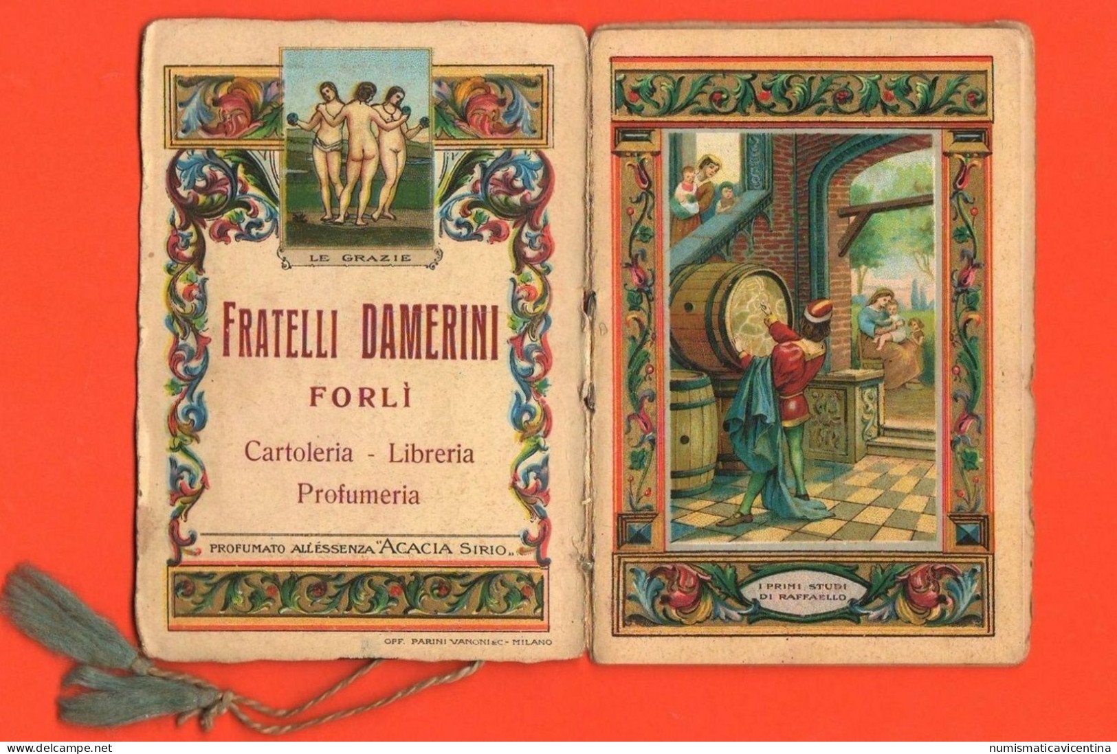 Forlì 1916 Calendario Calendarietto Profumi Saponi Essenze Sirio Milano & F.lli Damerin Raffaello Sanzio Calendar - Klein Formaat: 1901-20