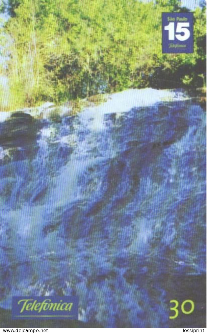 Brazil:Brasil:Used Phonecard, Telefonica, 30 Units, Bananal Waterfall, 2001 - Landscapes