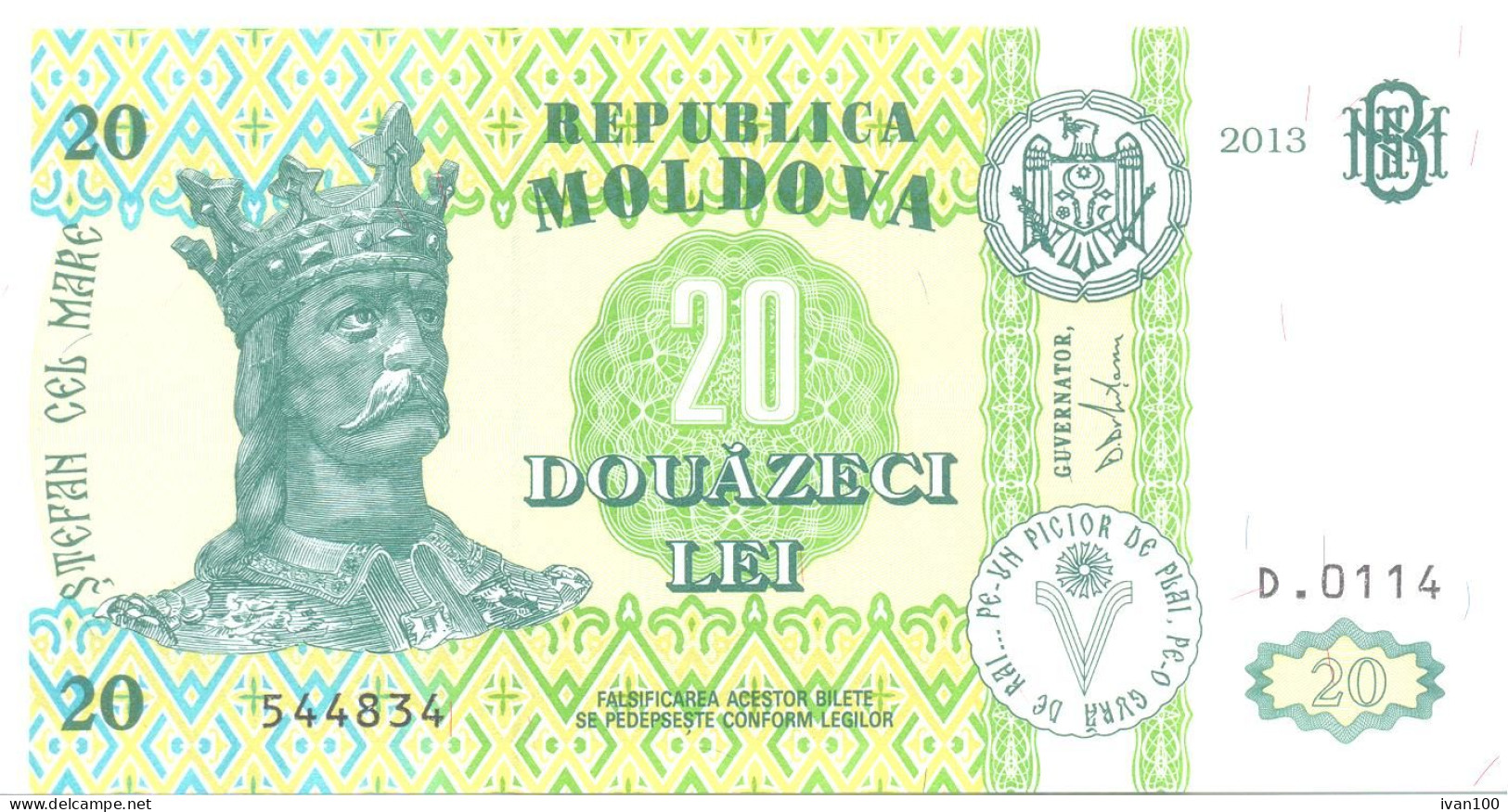 Moldova, 20 Lei 2013,  UNC - Moldawien (Moldau)