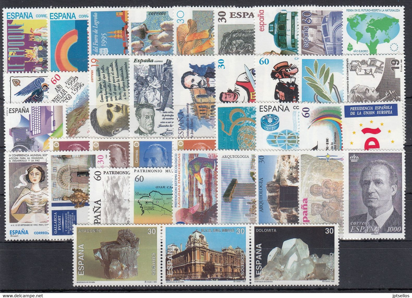 ESPAÑA 1995 Nº 3336/3403 AÑO COMPLETO NUEVO, MNH **, 41 SELLOS + 1 MP + 5 HB + 1 BLOQ. - Années Complètes