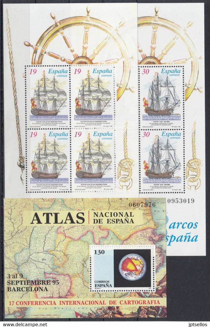 ESPAÑA 1995 Nº 3336/3403 AÑO COMPLETO NUEVO, MNH **, 41 SELLOS + 1 MP + 5 HB + 1 BLOQ. - Años Completos