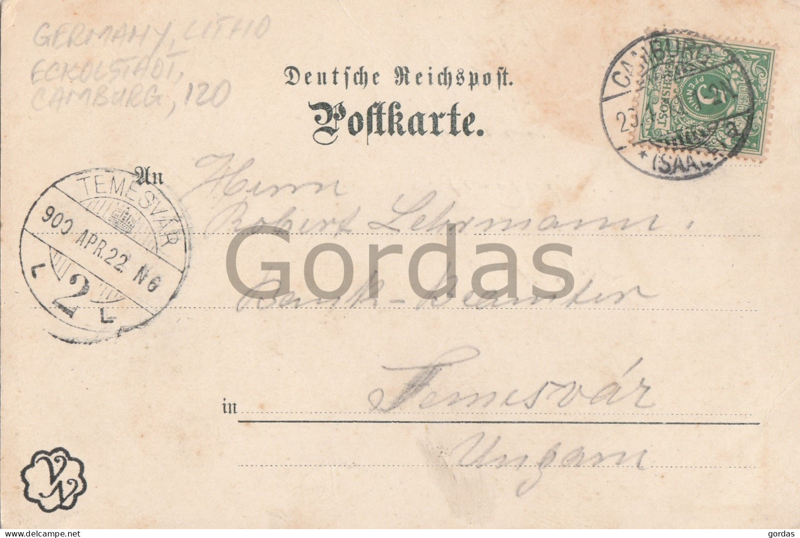 Germany - Eckolstadt - Camburg - Litho - Bad Sulza