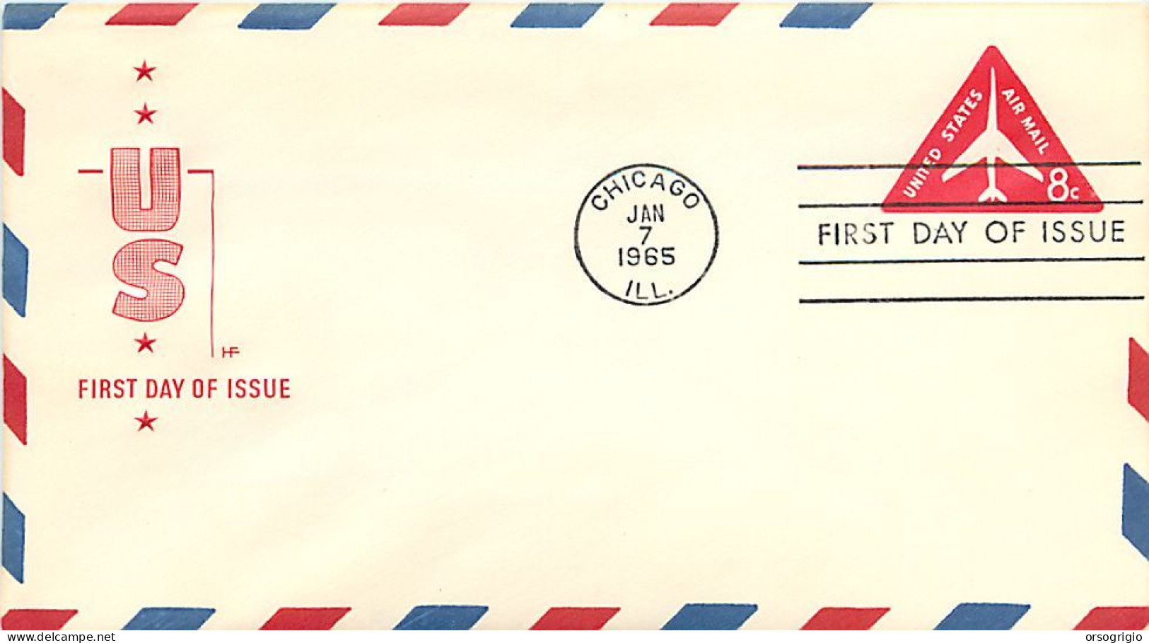 USA - FDC 1965 -  Air Mail  8c. - 1961-80