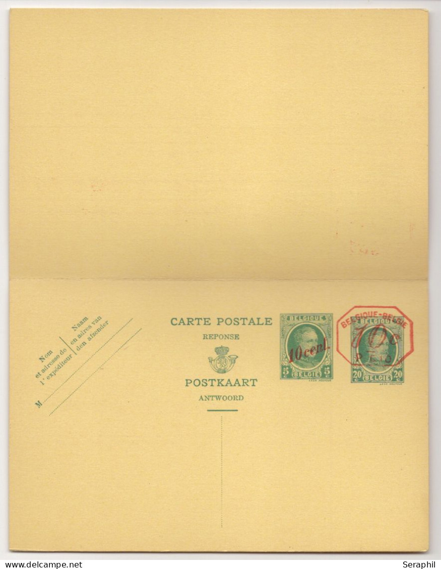 Entier Postal Type Houyoux N° 77 I - FN - 20 Et 10/5 + 20 Et 10/c Vert  - Avec Réponse Payée - P010 10c  (RARE)  - 1931 - Reply Paid Cards