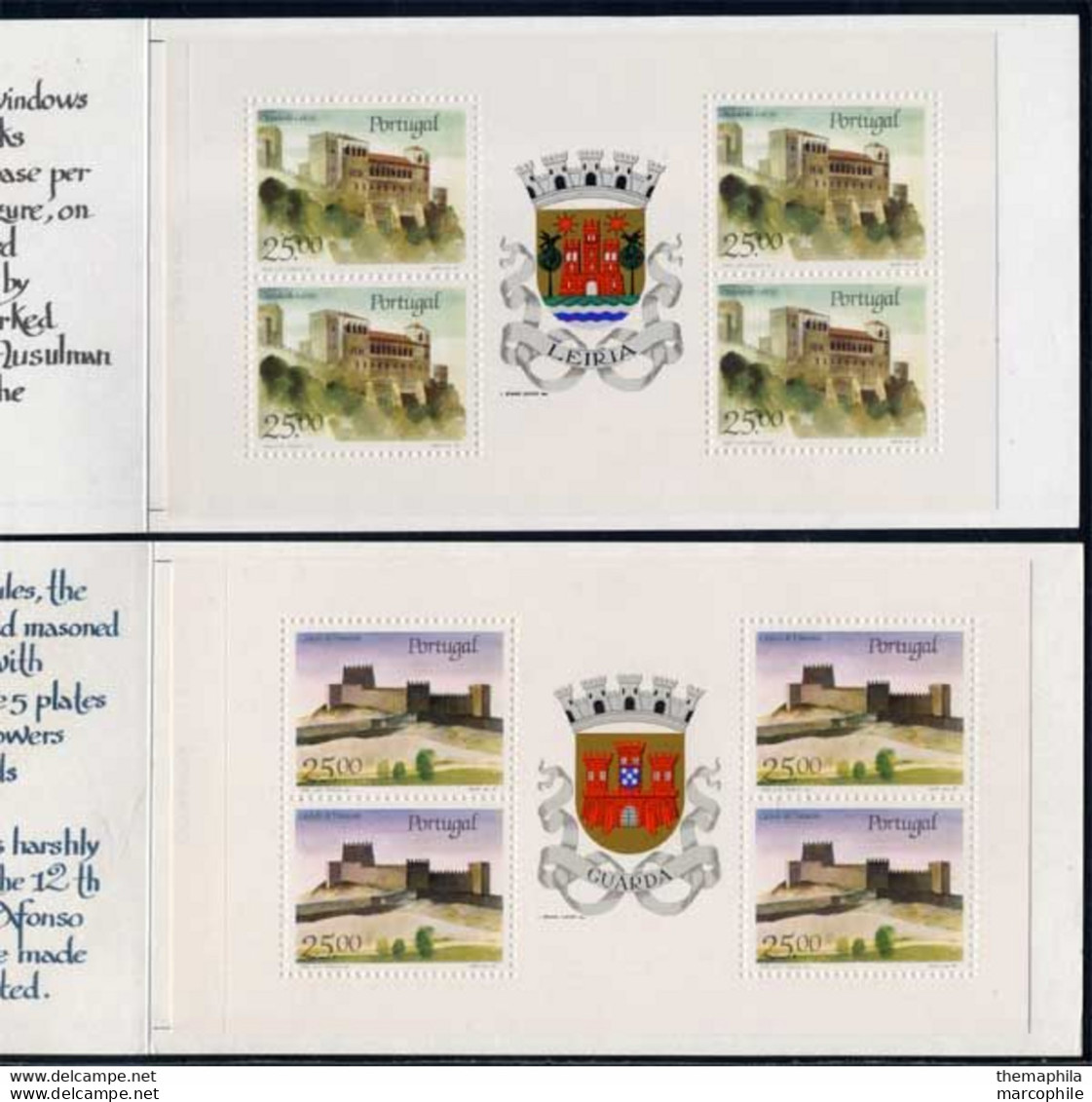 PORTUGAL / 1987 CHATEAUX 2 CARNETS COMPLETS # 1697/98 (ref 1422) - Carnets