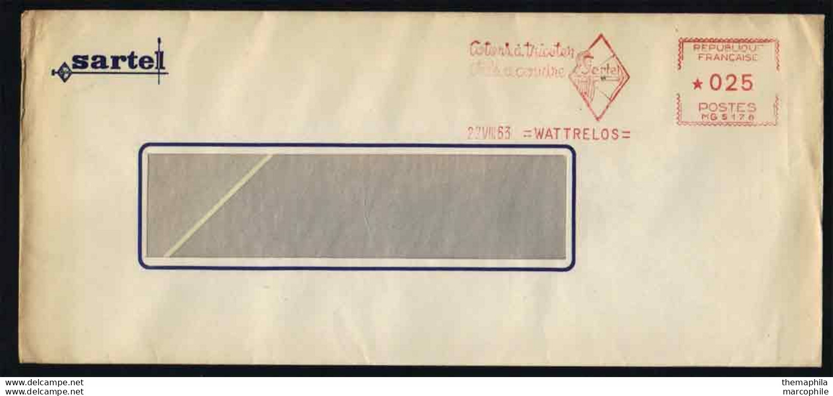 TIR A L ARC - ARCHERIE / 1963 WATTRELOS - NORD - EMA ILLUSTREE SUR LETTRE / 2 IMAGES (ref GF269) - Archery