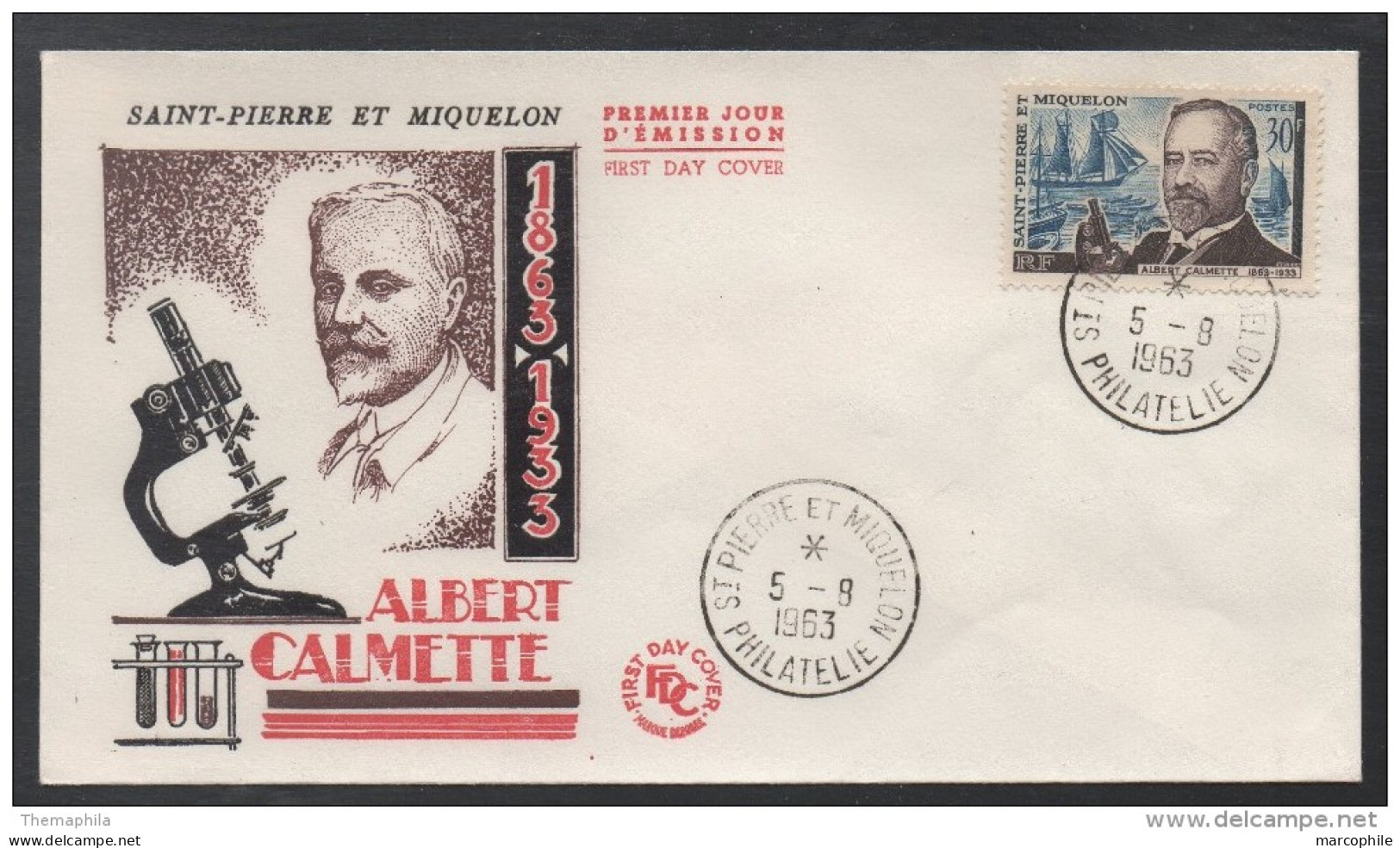 SAINT PIERRE & MIQUELON - CALMETTE / 1963 # 368 SUR ENVELOPPE FDC / COTE 12 €  (ref 4301) - FDC