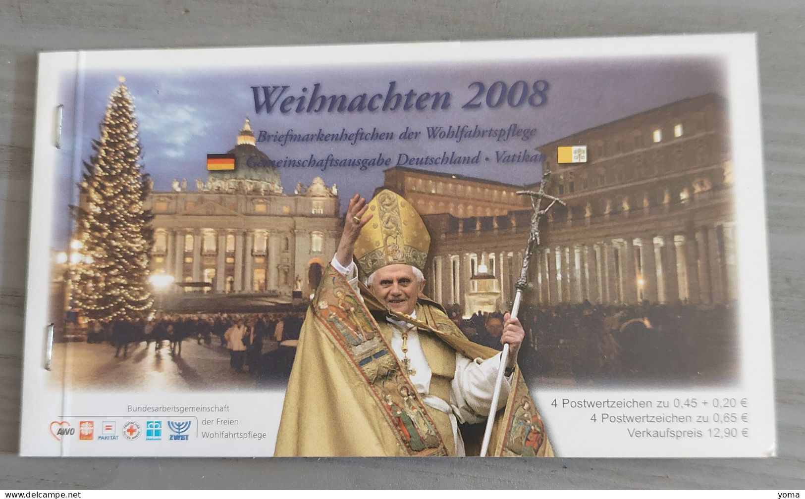 Pape Benoît - Benedikt XVI - Noël 2008 - 2 Carnets Caritatifs Avec Timbre Du Vatican Et D' Allemagne - 2001-2010