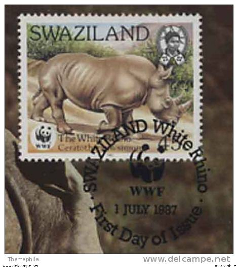 RHINOCEROS  / SWAZILAND / WWF 1987 CARTE MAXIMUM FDC (ref 2305) - Rhinoceros