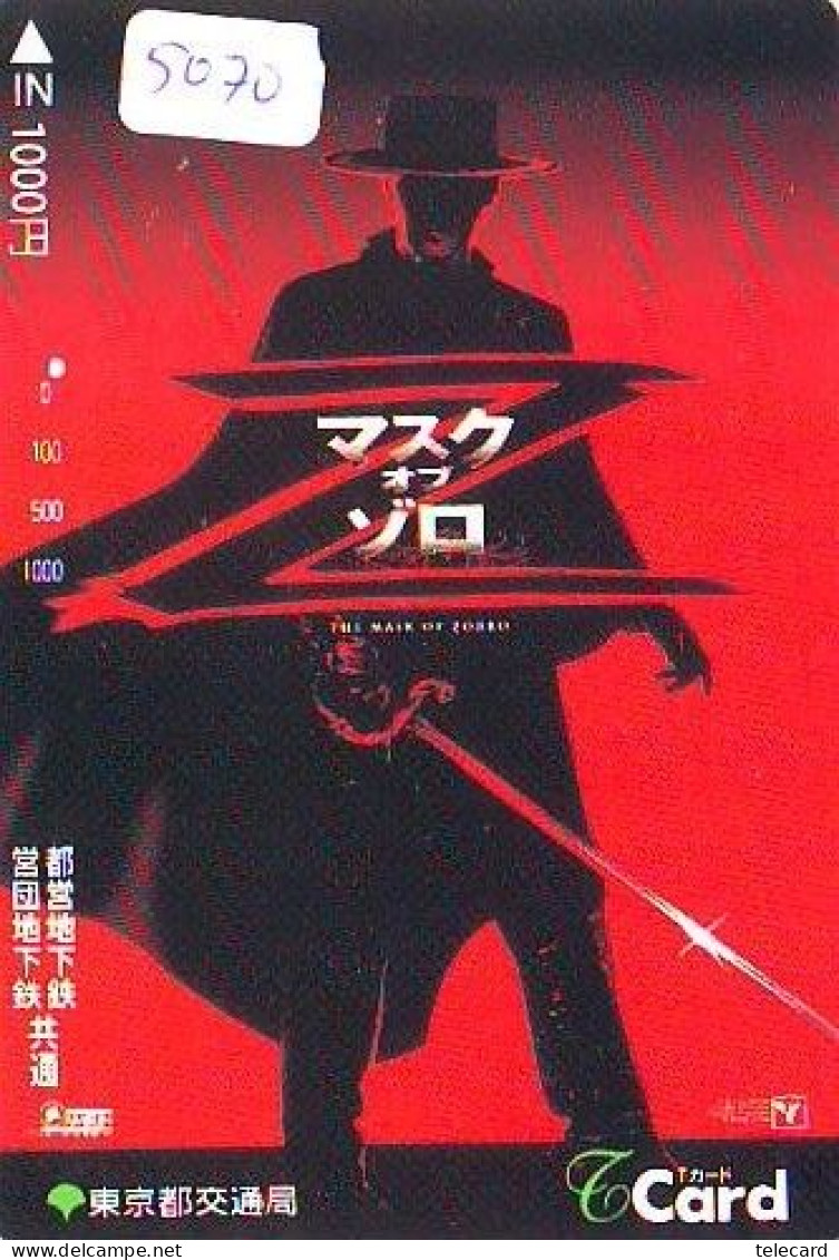 Carte Prépayée Japon  * CINEMA * FILM * ZORRO  * 5070 *  PREPAID CARD Cinema * Japan Card Movie * KINO - Kino