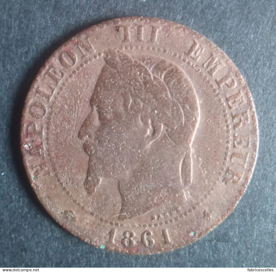 2 Centimes Napoléon III, Tête Laurée 1861 A - 2 Centimes