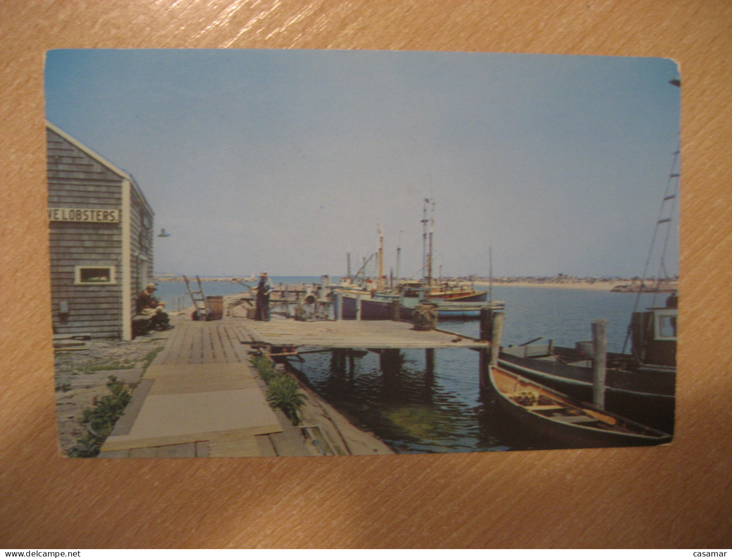 BLOCK ISLAND Rhode Island Old Harbor Fishing Cancel 1953 To Sweden Postcard USA - Autres & Non Classés