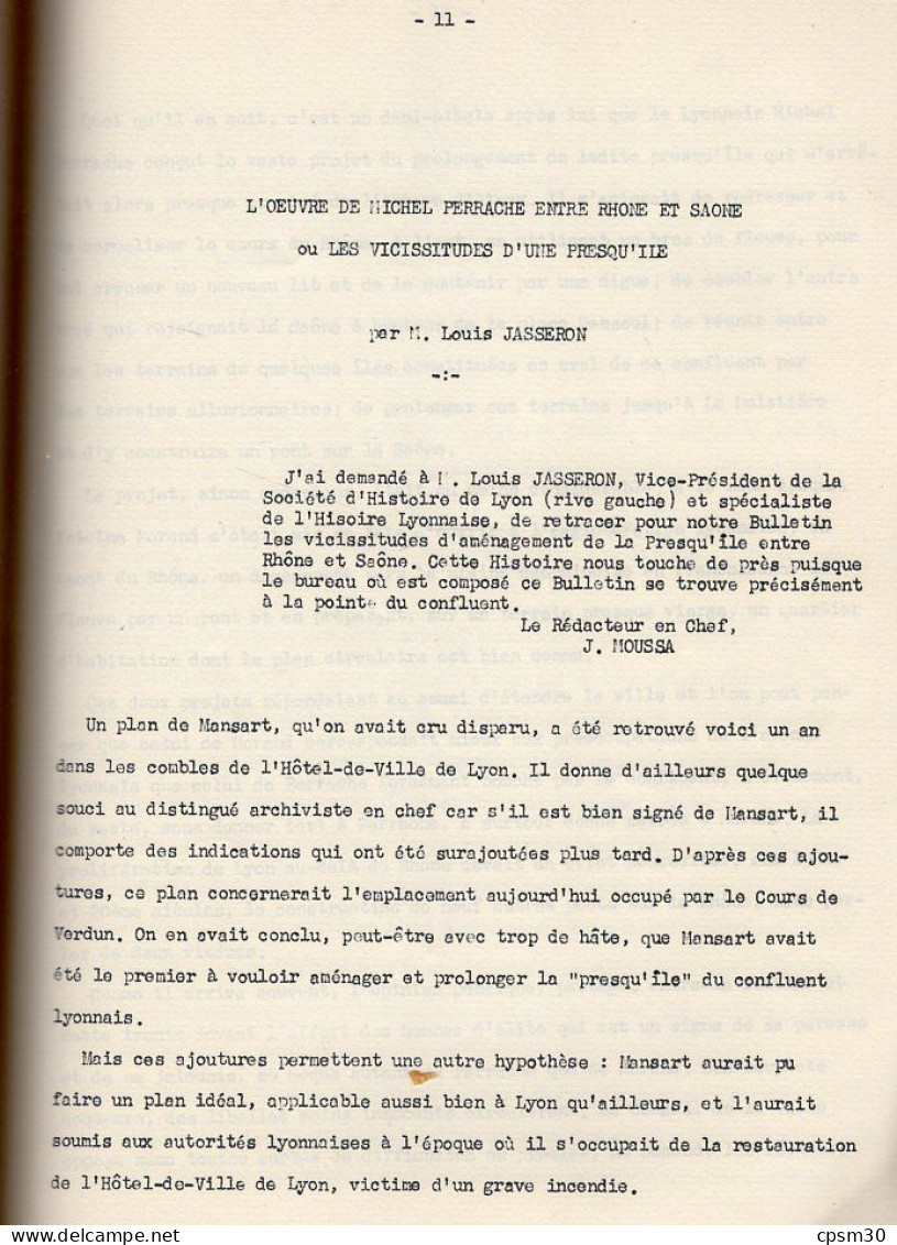 LIVRE - Bulletin Service Navigation RHONE - Saone, 1960 - Rhône-Alpes