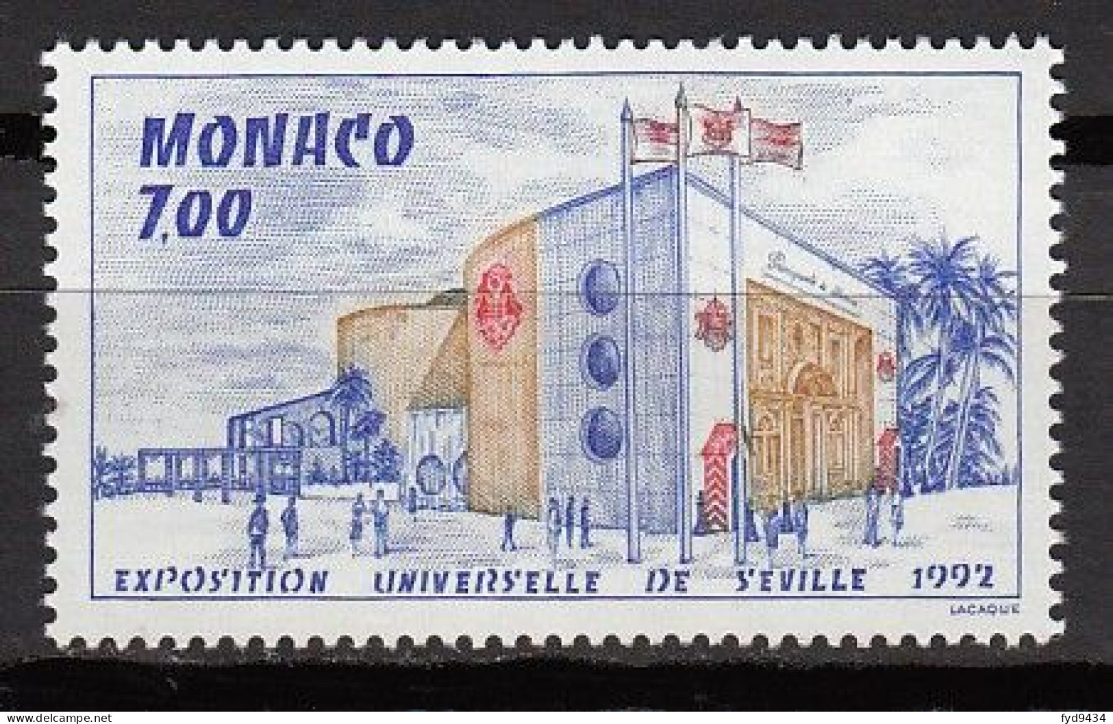 N° 1828 De Monaco - X X - ( E 1458 ) - 1992 – Sevilla (Spanien)