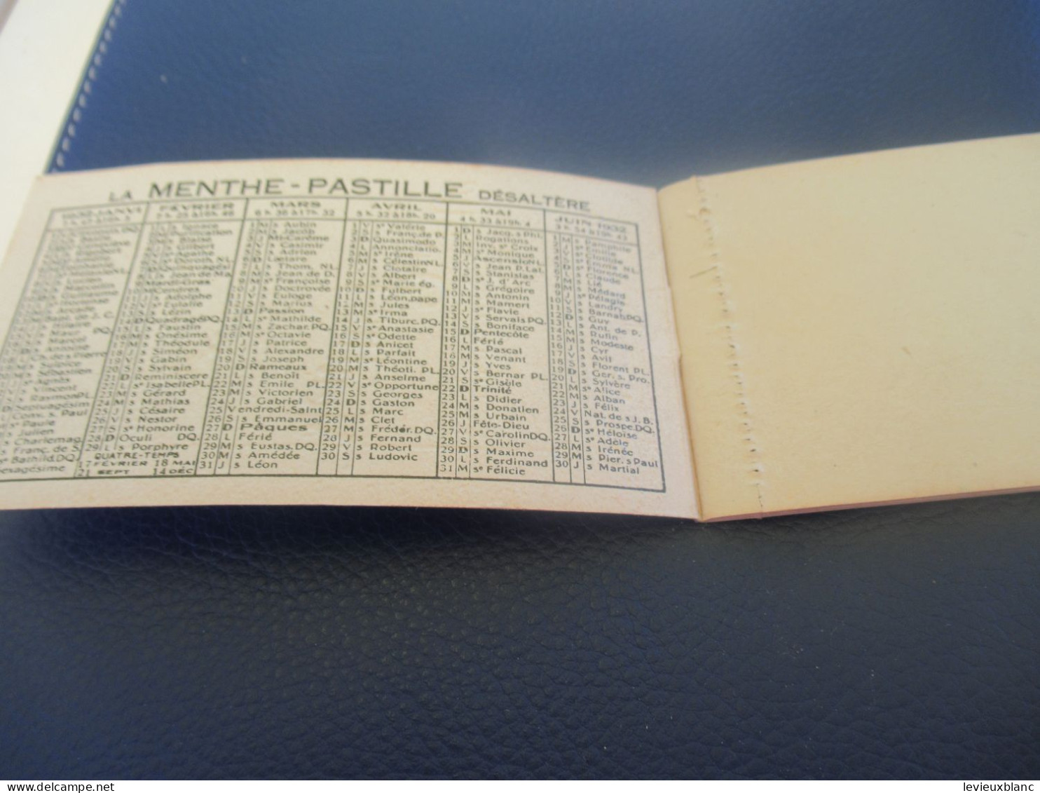 Petit Bloc-Note  Avec Calendrier/ Liqueur Menthe -Pastille/Giffard Distributeur ANGERS/ 1932      OEN34 - Alkohol